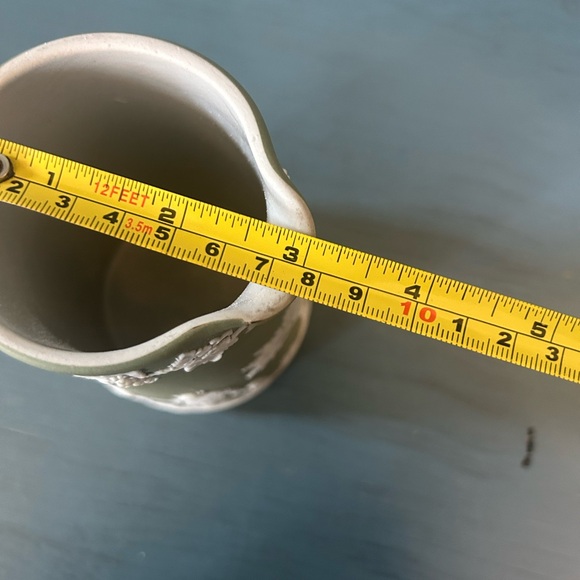 Vintage Wedgwood Green Jasper Mug/Pitcher | Cream Greek Figures - Picture 6 of 8